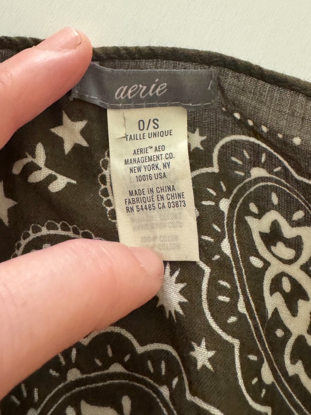 Aerie Bandana Scarf Dark Olive Color - Picture 4 of 4